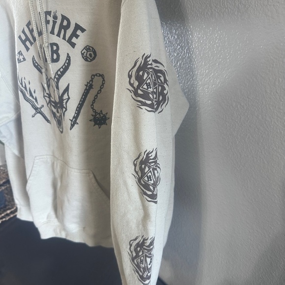 Stranger Things Netflix Cream Sweatshirt with Hellfire Club Graphic size small - Picture 2 of 5